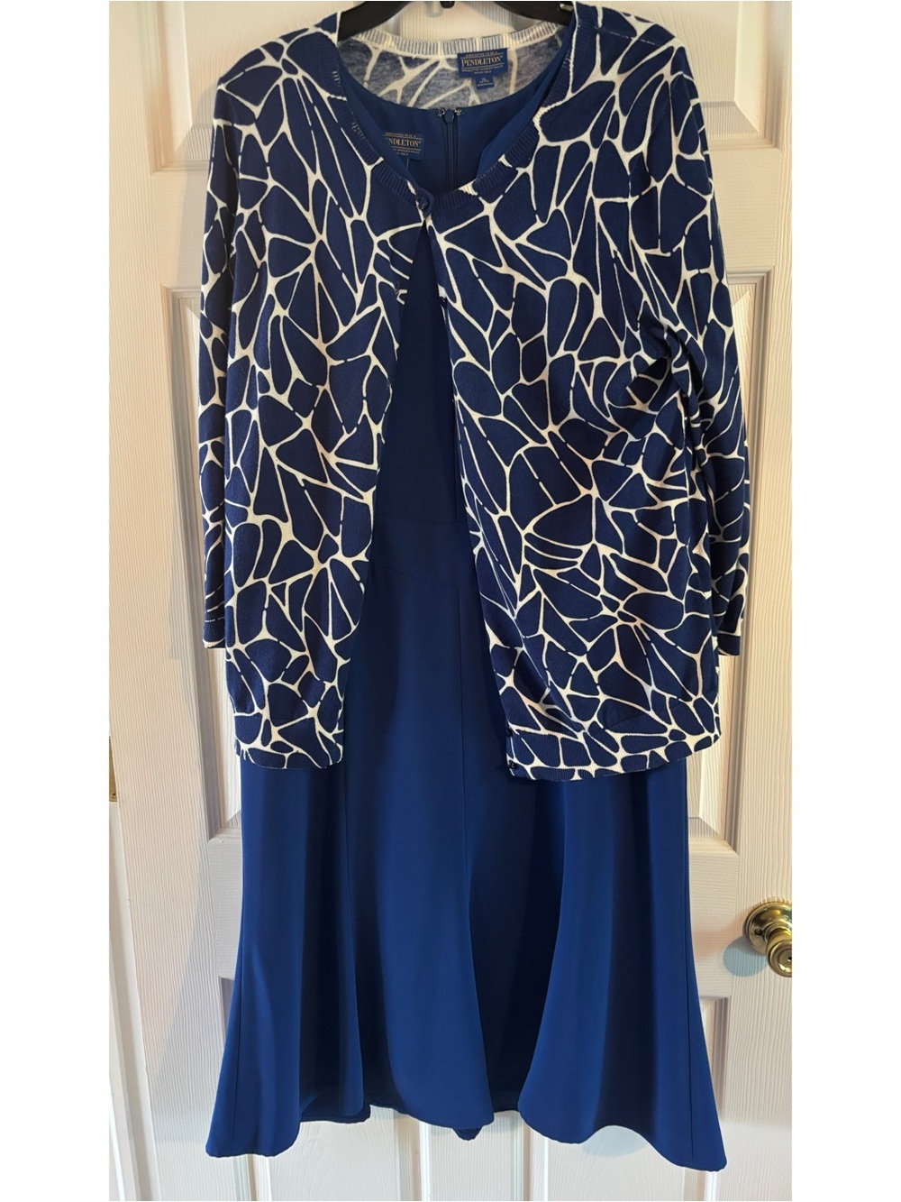 Pendleton Cobalt Blue Sleeveless Midi Dress with Sweater set